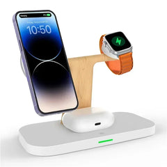 3 In 1 Magnetic Wireless Charger Stand For iPhone 16 15 14 Pro Max Apple Watch 9 8 7 Airprods Fast Charging Station Dock Holder