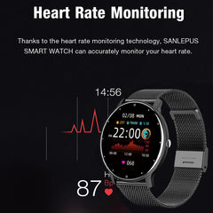 LIGE 2024 Smart watch Ladies Full touch Screen Sports Fitness watch IP67 waterproof Bluetooth For Android iOS Smart watch Female